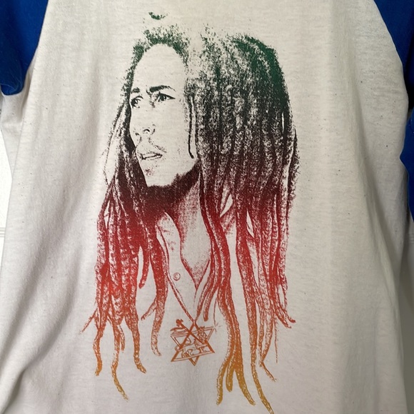 VINTAGE Bob Marley Rainbow Baseball Tee 🌈 - Picture 2 of 8